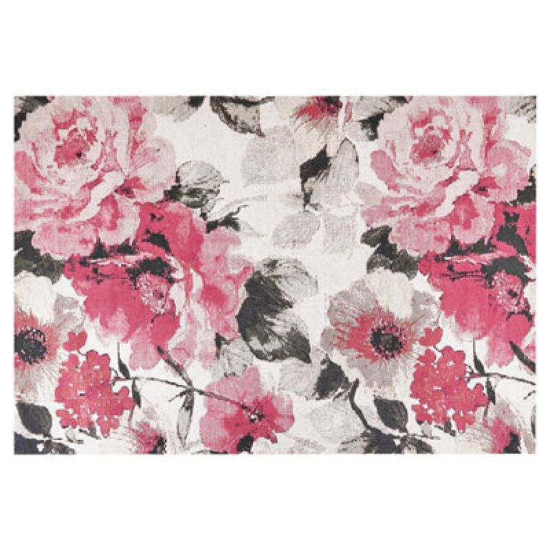 Image of Beliani Rug Ejaz Pink 140 X 200 Cm Cotton