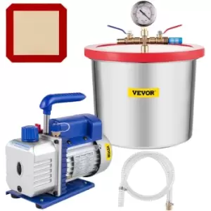 image of 2 Gallon 7.6 L Vacuum Chamber Kit with 3CFM Refrigerant Vacuum Pump Local Deep