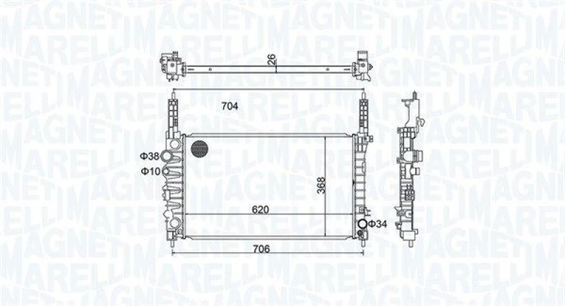 Image of MAGNETI MARELLI Engine radiator MAGNETI MARELLI 350213162900