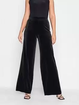 Image of Long Tall Sally Black Velour Wide Leg 34", Black, Size 10, Length 34, Women