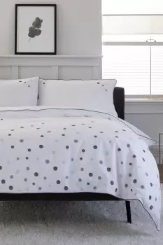Image of Circles Embroidered Cotton Bedlinen Duvet set