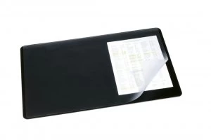 Image of Durable Black Desk Mat With Transparent Overlay 400x530mm 720201