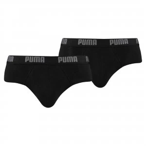 Image of PUMA Mens Basic Briefs 2 Pack, Black, size Large, Clothing