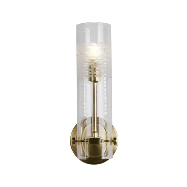 Image of Searchlight Scope Glass Wall Light - Satin Brass