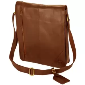 image of Narrow Messenger Bag (One size) (Tan) - Eastern Counties Leather