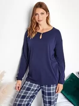 image of Long Tall Sally Keyhole Long Sleeve Pj Top - Purple, Purple, Size 14-16, Women