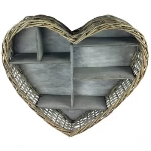 Image of Wicker Heart Shelf Unit 52cm