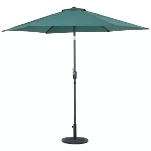 image of Outsunny 2.7m Patio Garden Umbrella Outdoor Parasol W/ Crank and 38mm Aluminum Tilt Pole-Green