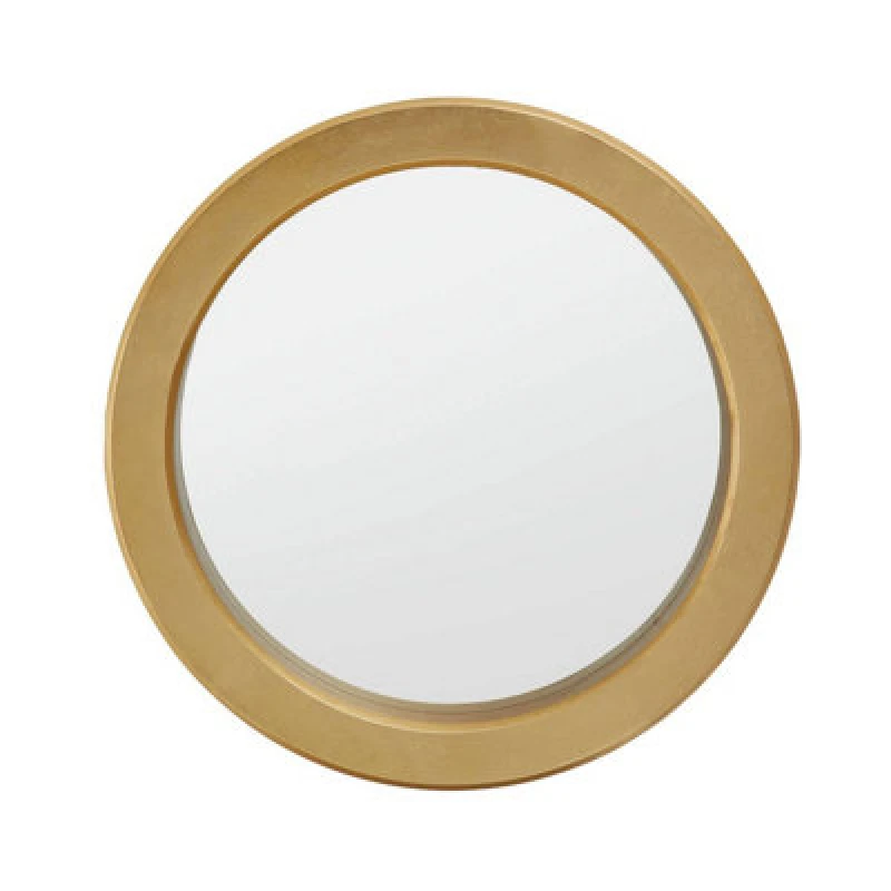 Image of Premier Housewares Elegant Round Wall Mirror, Versatile Slim Mirror, Easily Maintained Wall Mirror, Compact Mirror for Home Gold