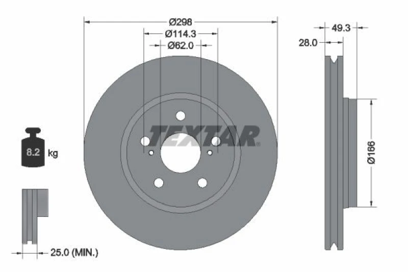 Image of Brake disc TEXTAR 92315703