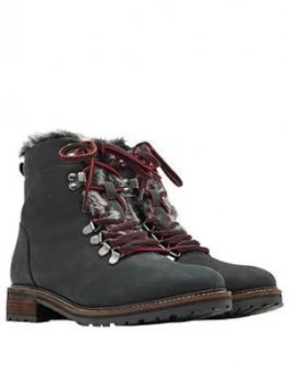 image of Joules Ashwood Leather Hiker Boots - Black