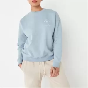 Missguided Petite Oversized Sweatshirt Circle Mg - Blue