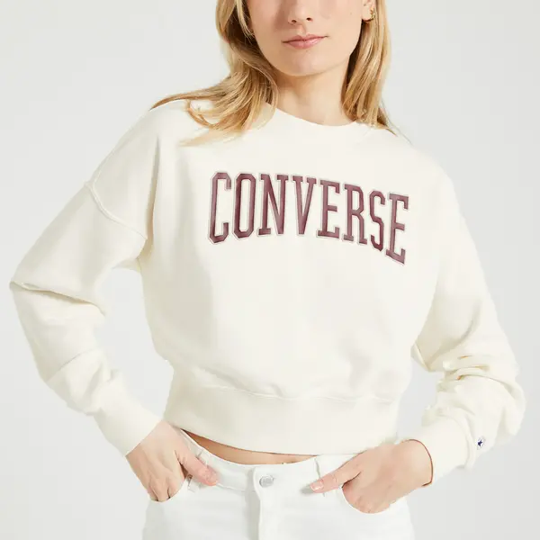 image of Crew Cropped Sweatshirt in Cotton Mix