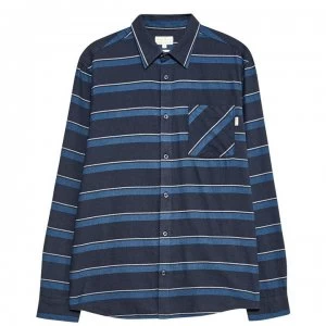 image of Jack Wills Martindale Colour Block Shirt - Navy/Grey