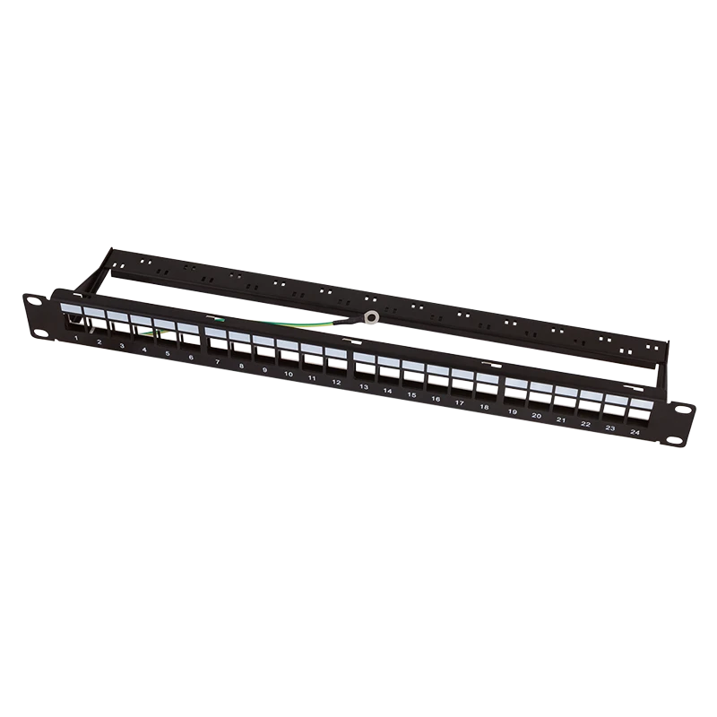 Image of LogiLink Keystone Panel 1U. 24 ports. shielded. economy type. black