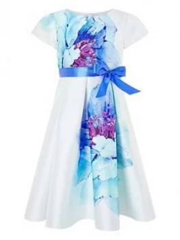 Monsoon Girls Peony Bloom Print Dress - Ivory, Size 12-13 Years, Women