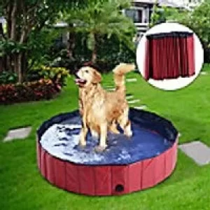 image of PawHut Pet Swimming Pool D01-014RD 300 x 1400 x 1400 mm Red