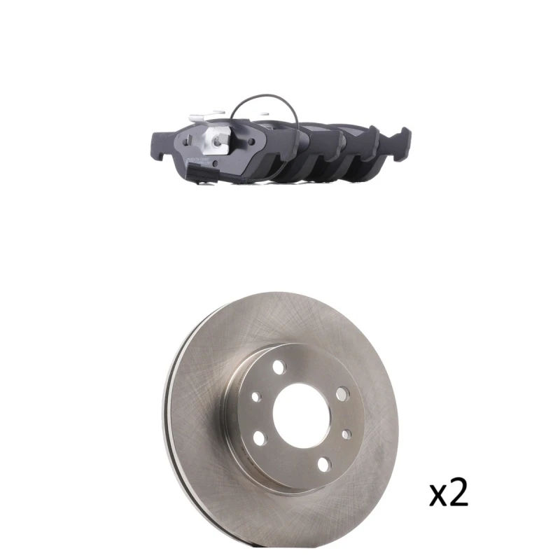 Image of RIDEX 3405B3212 Brake disc and pads set Front Axle, Brake Disc Type: internally vented, incl. wear warning contact Brake Set,disc brakes (3405)