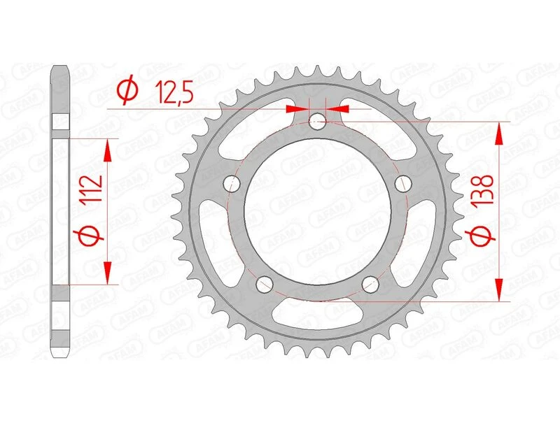 Image of AFAM 10627-41 Chain Sprocket Steel Chain Sprocket (5479)