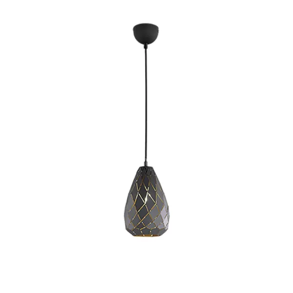 image of Onyx Modern Dome Pendant Ceiling Light Anthracite