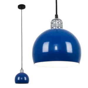 Image of Casco Chrome Pendant with Navy Blue Arco Shade