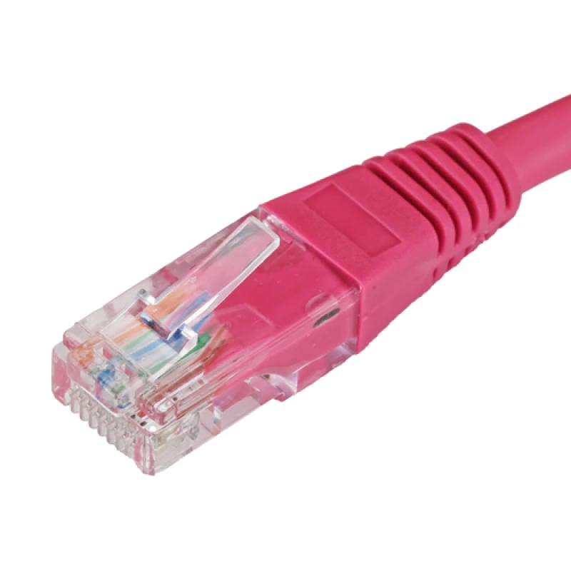 Image of Cablenet 0.3m Cat5e RJ45 Pink U/UTP PVC 24AWG Flush Moulded Booted Pat
