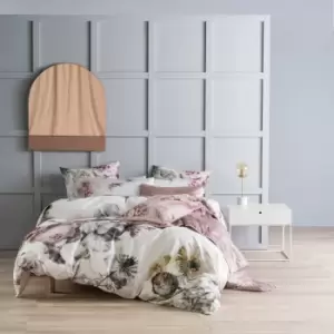Image of Ellaria Botanical Duvet Cover Set White/Pale Rose