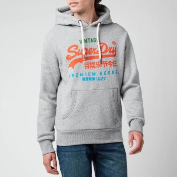 Image of Superdry Mens Vintage Logo Tri Hoodie - Silver Glass Feeder - S