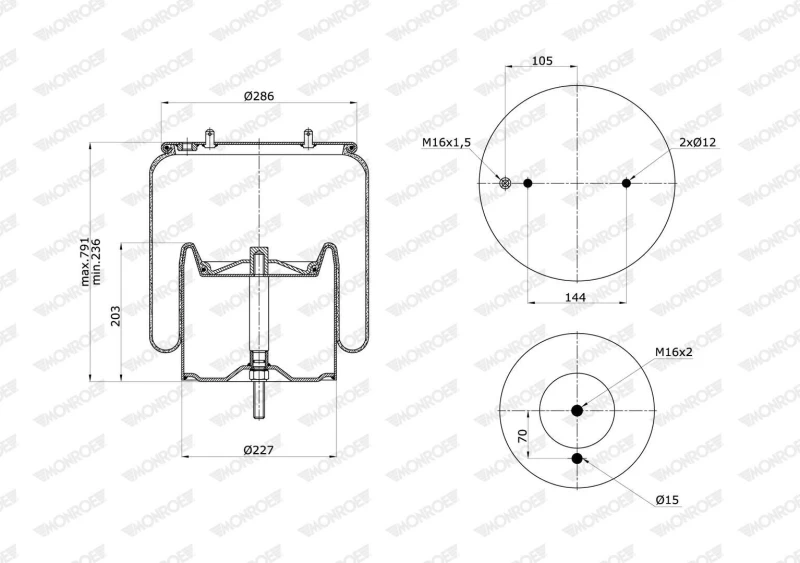 Image of MONROE Boot, air suspension MONROE ASP4037