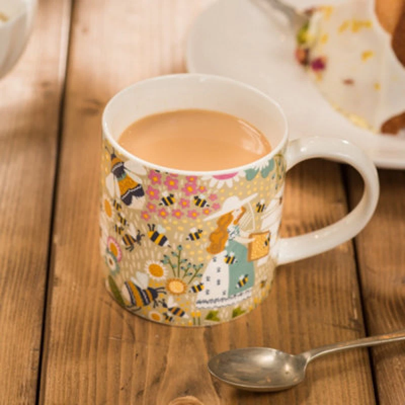 Image of Ulster Weavers 'Bee Keeper' Animal Print New Bone China Mug Natural