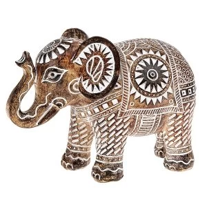 image of Aztec Elephant Wood Medium Ornament