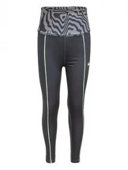 image of Nike Younger Girls Dri-FIT Printed Leggings - Black, Size 3-4 Years