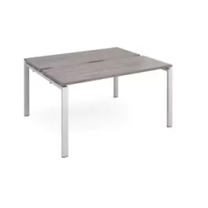 Image of Adapt starter units back to back 1400mm x 1200mm - silver frame and grey oak top