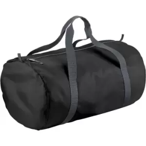 Packaway Barrel Bag / Duffle Water Resistant Travel Bag (32 Litres) (Pack of 2) (One Size) (Black) - Bagbase