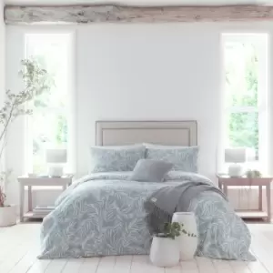 Image of Joelle Duvet Cover and Pillowcase Set Blue Blue