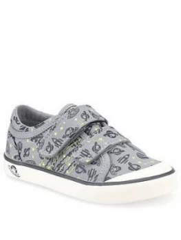 Image of Start-rite Boys Cosmic Canvas Strap Plimsoll, Grey, Size 1.5 Older