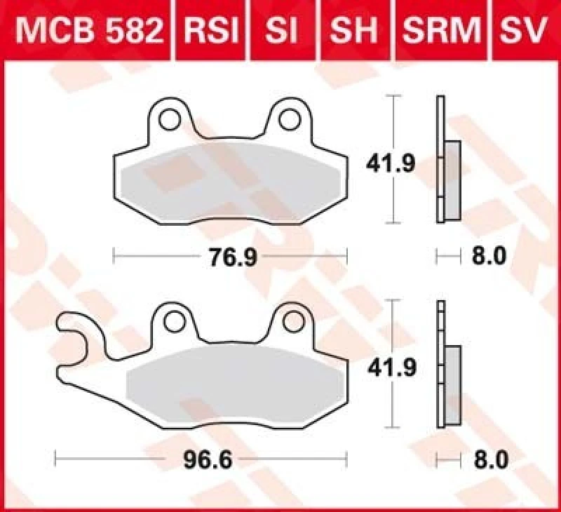 Image of TRW MCB582SV Brake pad set Brake Pad Set,disc brake (402)