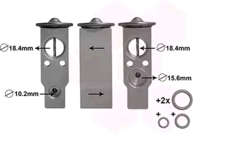 Image of VAN WEZEL 53001638 Expansion Valve with accessories, *** IR PLUS *** Expansion Valve,air conditioning (183)
