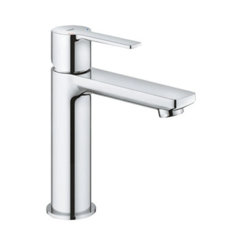 Image of Reina Grohe Lineare Modern Bathroom Deck Mounted Silkmove Single Lever Mono Basin Mixer 180mm With Pop Up Waste Set Chrome Finish