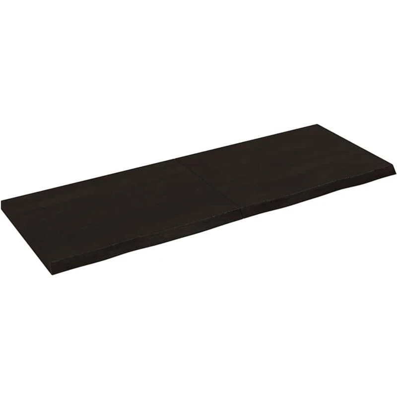 Image of Vidaxl Wall Shelf Dark Grey 140X50X4cm Treated Solid Wood Oak, Brown 363824