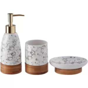 image of Maison by Premier Bubble Print Bathroom Set - White