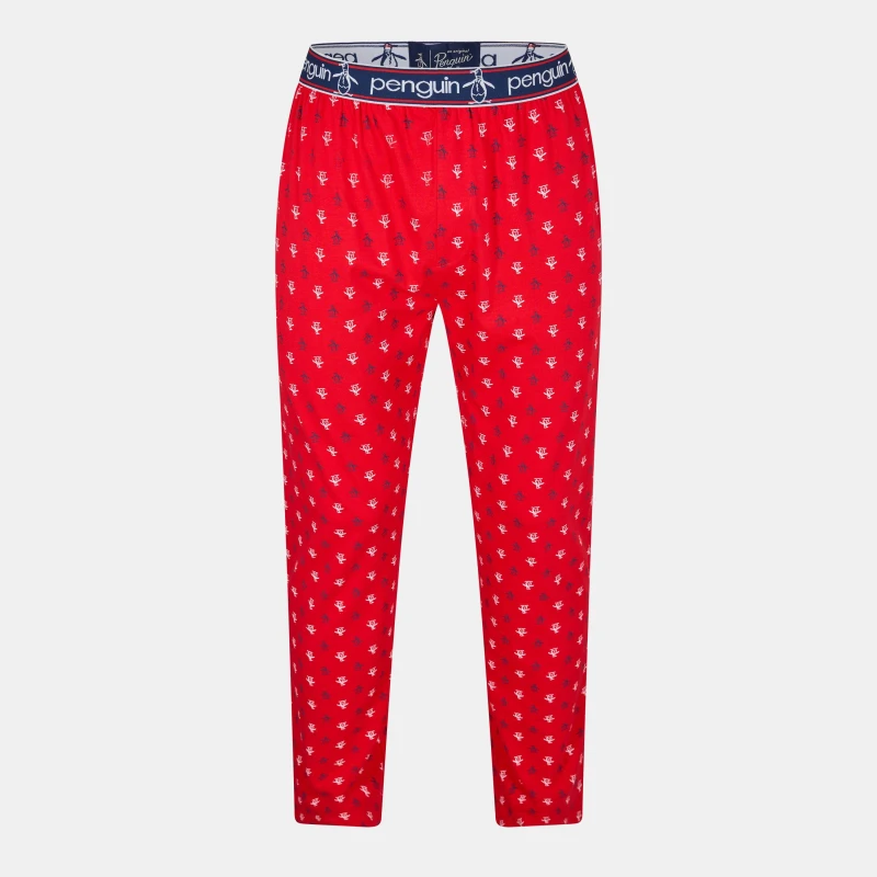 Image of Original Penguin Original Penguin Men Lounge Jersey Red Pyjamas Bottoms Size: Small Red S Male 5056395821244