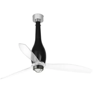 Image of Faro ETERFAN LED Shiny Black, Transparent Ceiling Fan with DC Motor, 3000K
