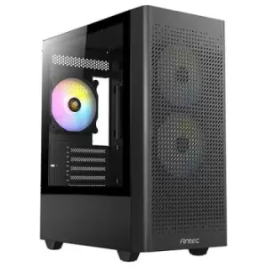 Image of Antec NX500M ARGB Gaming Case w/ Glass Window Micro ATX 3 RGB Fans Mesh Front 360mm Radiator Support USB-C Black