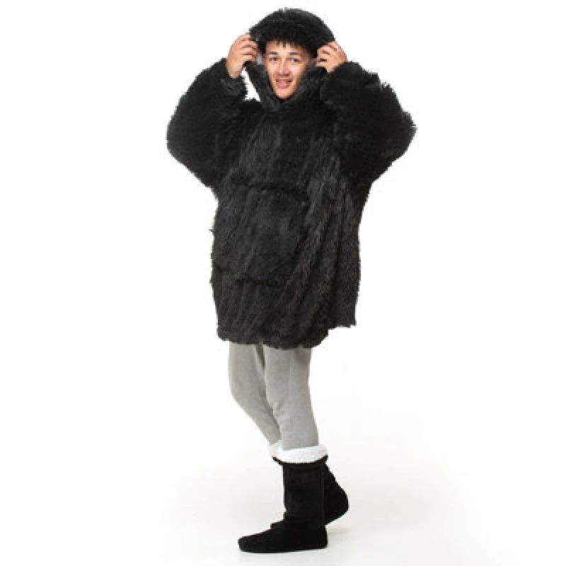 Image of Velosso Alaska Shaggy Fur Oversized Hoodie Blanket One Size Fits All