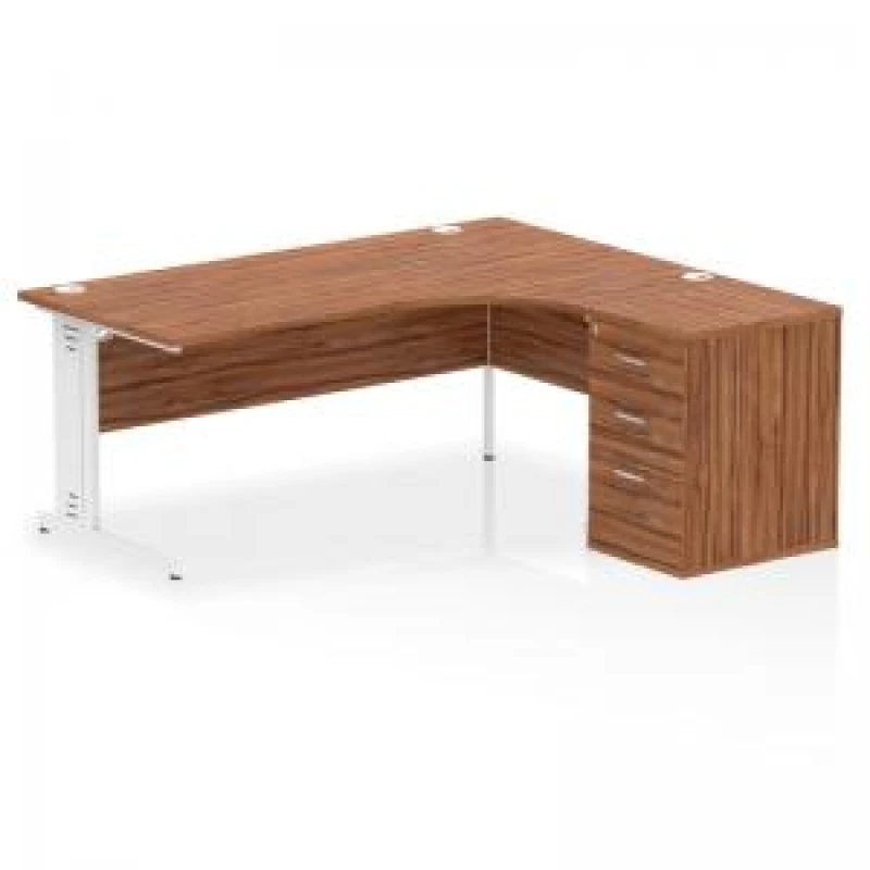 Image of Dynamic Office Solutions Impulse 1800mm Cable Managed Right Crescent Desk Workstation I004148