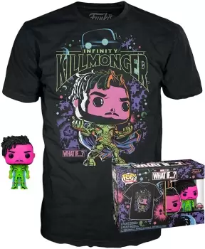 Image of What If...? Infinity Killmonger (black light) - T-Shirt plus Funko - POP! & Tee Funko Pop! multicolor