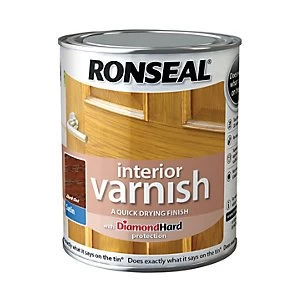 image of Ronseal Interior Varnish - Satin Dark Oak 750ml