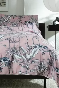 Image of Monkey Palm Printed Cotton Duvet Bedlinen