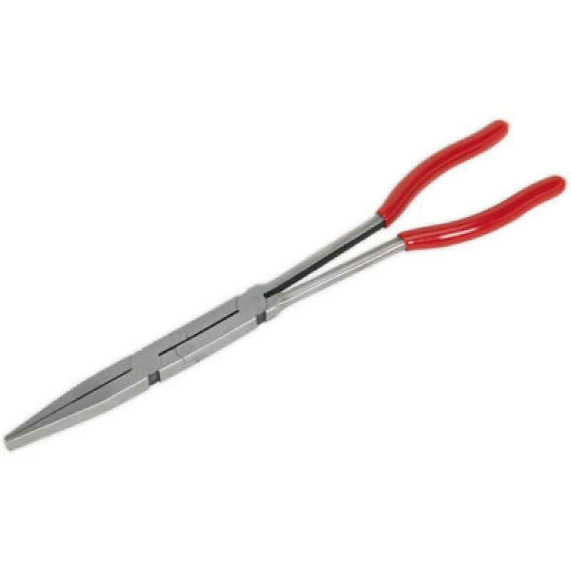 Image of Loops 335mm Double Jointed Flat Nose Pliers - Serrated Jaws - Long Reach Design Multi